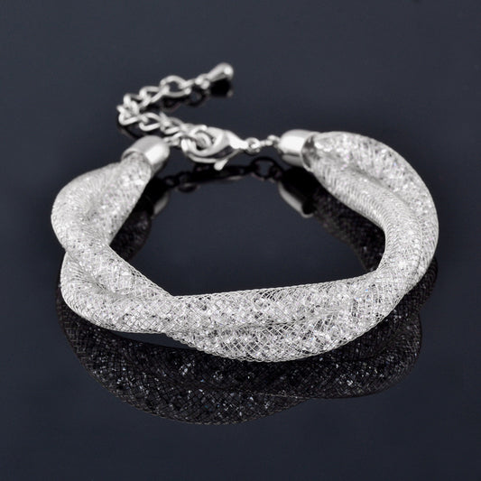 Crystal Mesh Double-layer Winding Bracelet