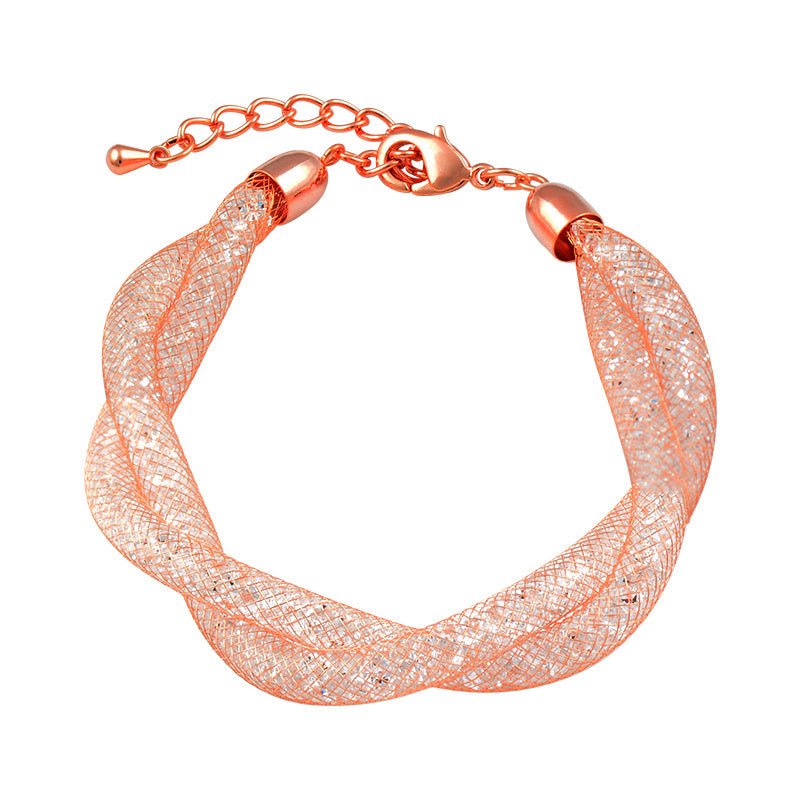 Crystal Mesh Double-layer Winding Bracelet