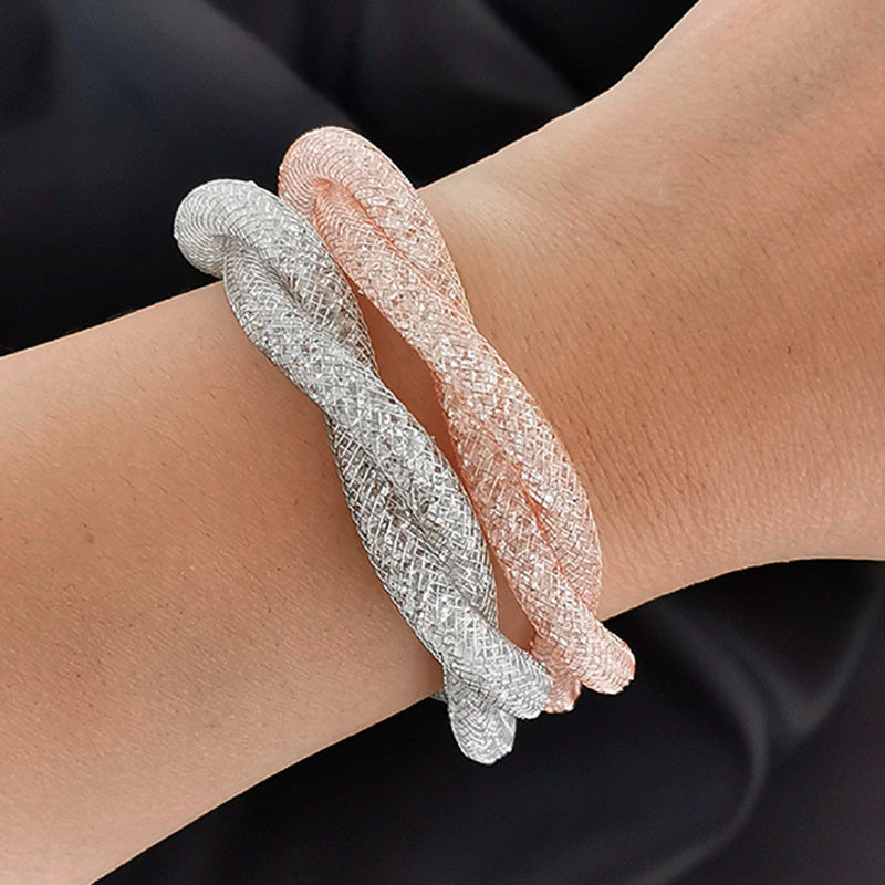 Crystal Mesh Double-layer Winding Bracelet