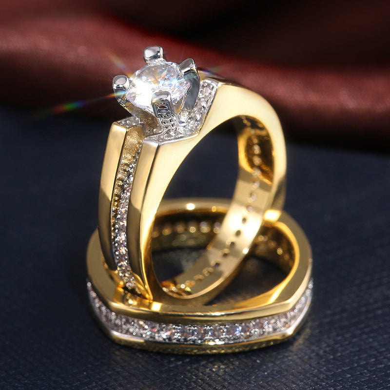 Gold Color Separation Diamond Ring