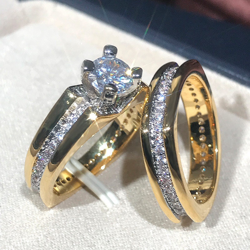 Gold Color Separation Diamond Ring
