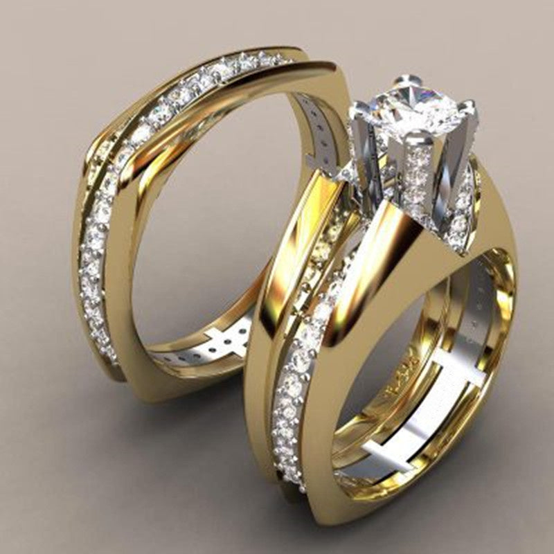 Gold Color Separation Diamond Ring