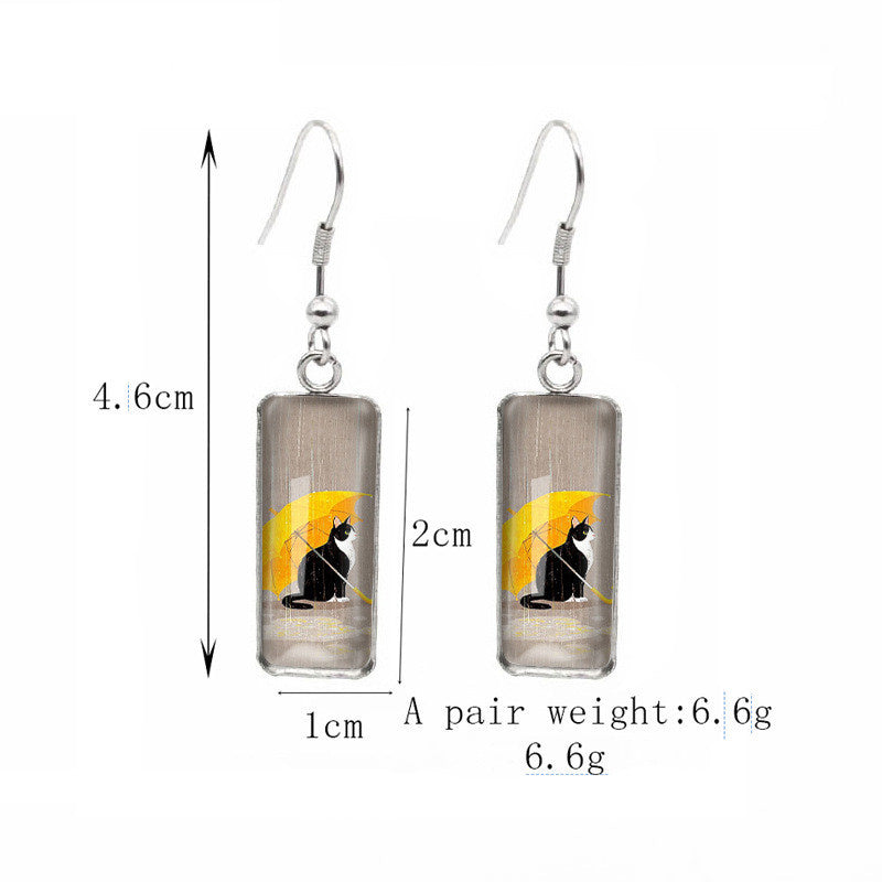Stainless Steel Studs Van Gogh Painting Blooming Apricot Flower Earrings Jewelry Popular Eardrops
