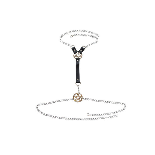 Leather Metal General Neck Ornament Integrated Chain
