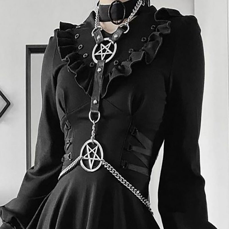 Leather Metal General Neck Ornament Integrated Chain