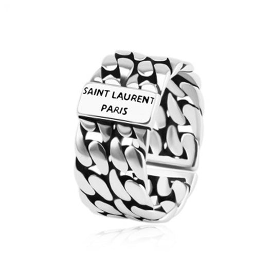 Vintage Wide Face English Letter Ring