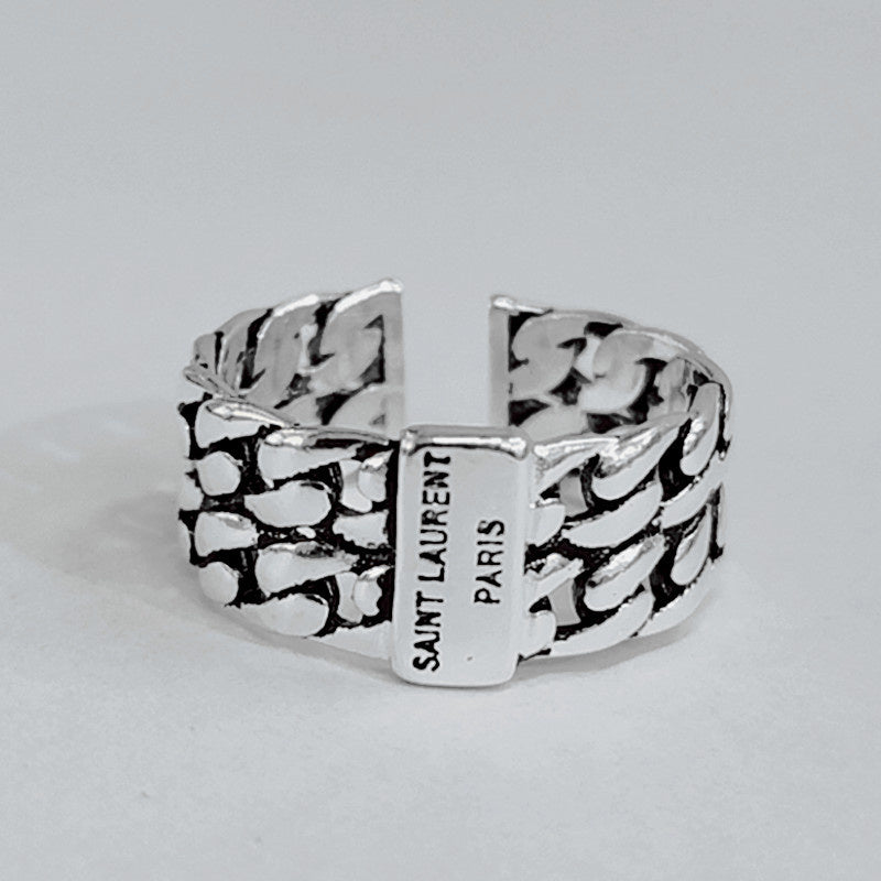 Vintage Wide Face English Letter Ring