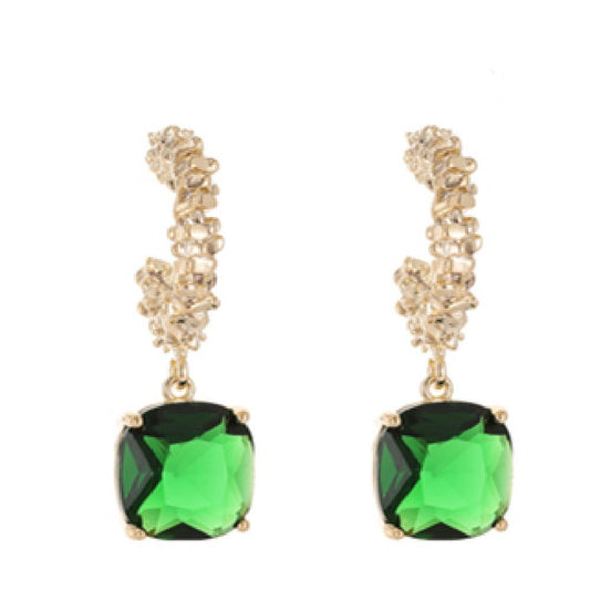 Women's Green Zircon Pendant Earrings