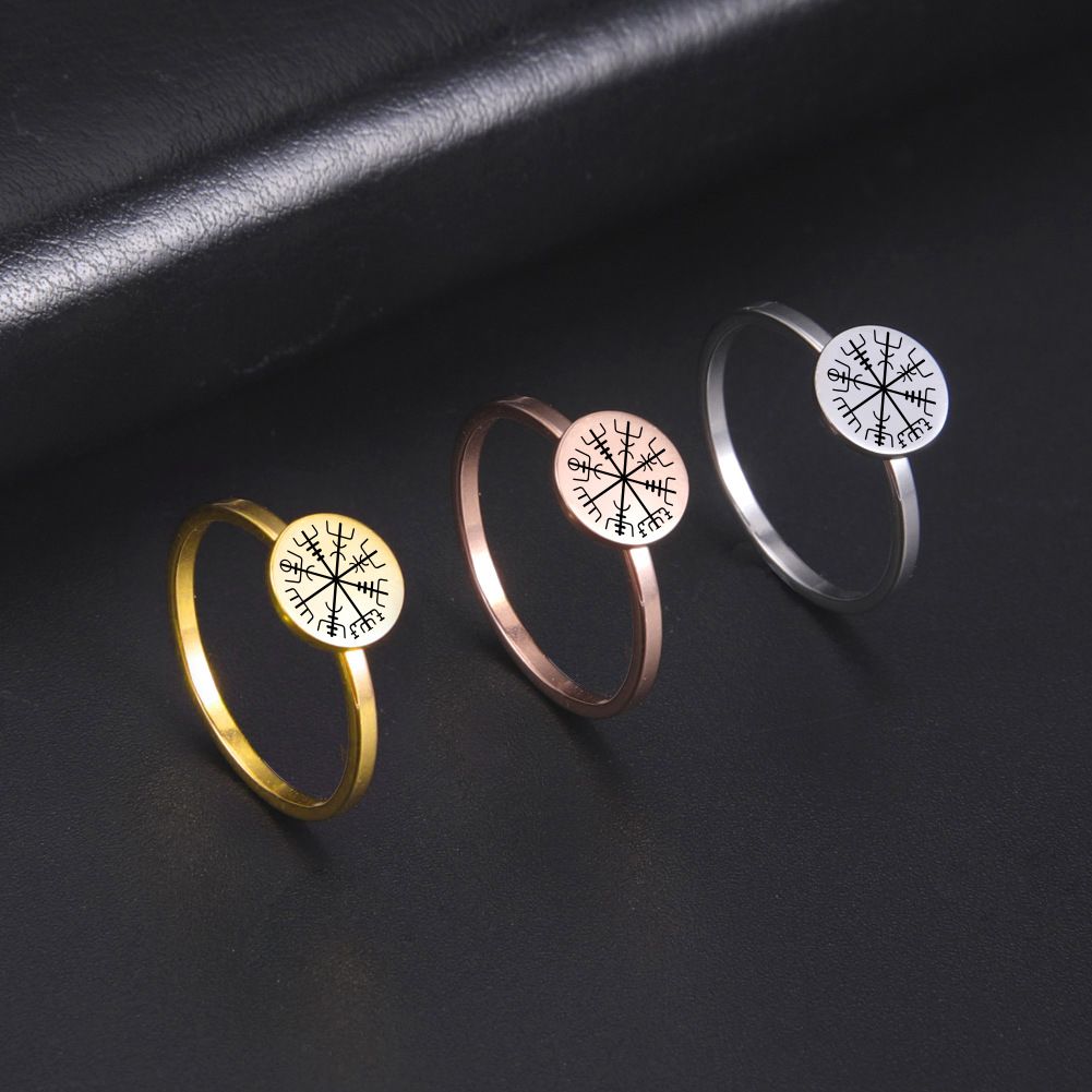 Jewelry Laser Viking Compass Stainless Steel Ring