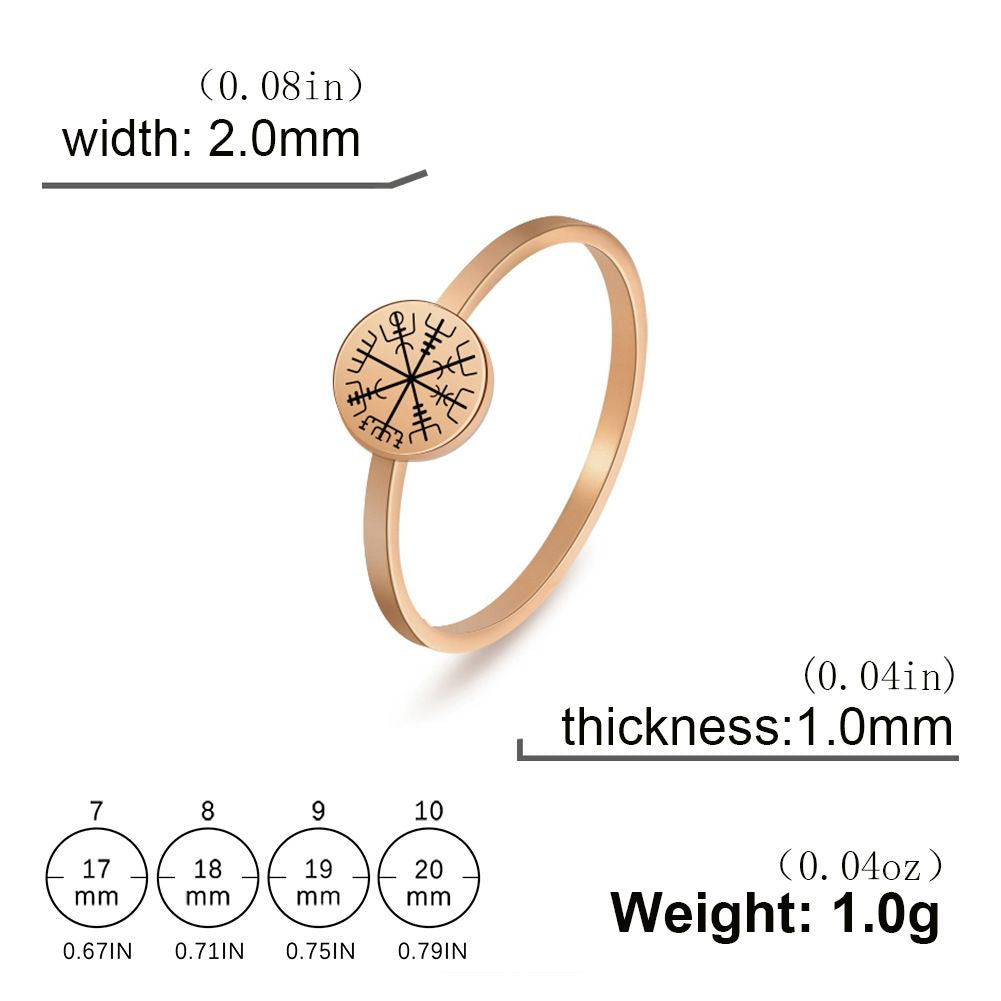 Jewelry Laser Viking Compass Stainless Steel Ring