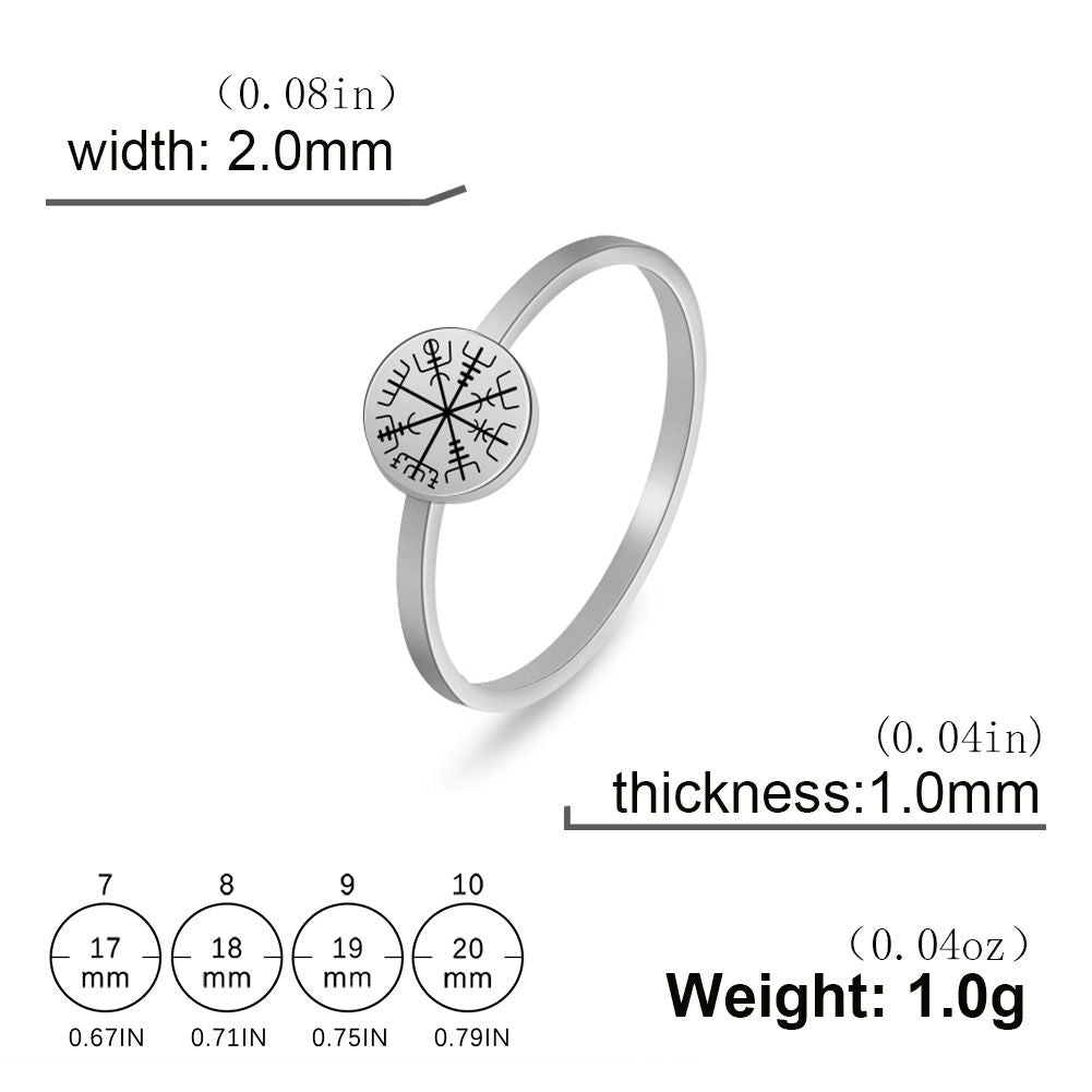 Jewelry Laser Viking Compass Stainless Steel Ring